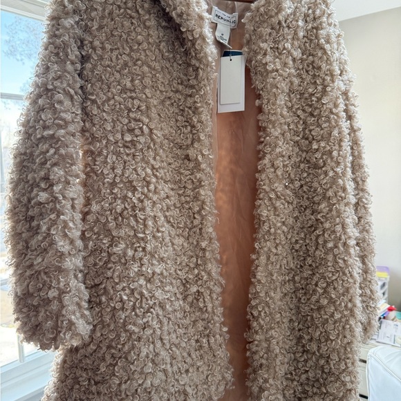 For The Republic Jackets & Blazers - For The Republic Women's Cream Teddy Jacket